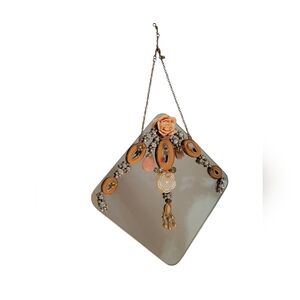 Accent Hanging Mirror Upcycled Jewelry